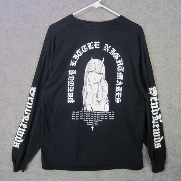 Animebae Shirt Mens XL Pretty Little Nightmares Send Lewds Graphic Long Sleeve - Picture 1 of 9